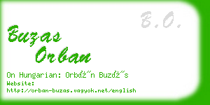 buzas orban business card